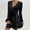Black, variant on Women's Velvet Dresses Deep V-Neck Long Sleeve Glitter Ruffle Mini Swing Sexy Cocktail Dress Gifts For Women S-2XL