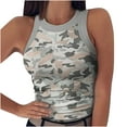 thumbnail image 2 of Sakmal Womens Tops&nbsp; Gray Sleeveless Crew Neck Polos Camouflage Camisole Tank Tops Ladies Shirts, 2 of 5