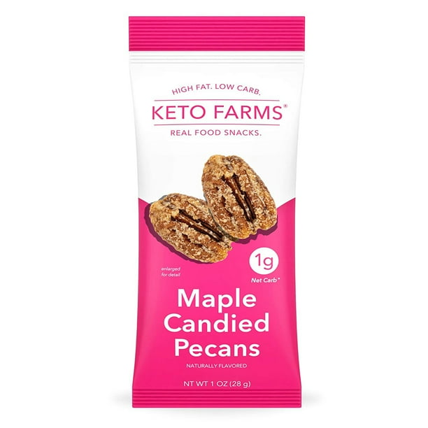 Keto Farms Maple Candied Pecans, Healthy, Vegan, GlutenFree, Low Carb, Low Calorie Snacks 1