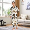 thumbnail image 6 of FORMRS Onesies Pajama for Adults Unisex Hoodie Winter Jumpsuit One Piece Sleepwear, Sizes S-2XL, White and Black, 6 of 7