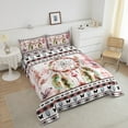 thumbnail image 4 of Bohemian Dream Catcher King Comforter Set Women Ombre Red Bedding Set King,Boho Aztec Stripe Bedding Comforter Sets Chic Butterfly Duvet Set,Abstract Aesthetic Quilted Comforter, 4 of 7