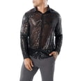 thumbnail image 1 of Txlixc Camisa de lentejuelas de primavera y otoño para hombres Txlixc moda, 1 of 7