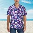 thumbnail image 5 of Picia mushroom rainbow Skull cartoon Gentle Cotton Regular Fit Short Sleeve Casual Hawaiian Shirt for Men-X-Large, 5 of 8