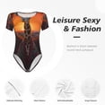 thumbnail image 4 of Balery Tree Hollow Meditating Giraffe Body de cuello redondo de manga corta para mujer Tops de manga corta Tops básicos-Small, 4 of 7