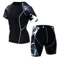 thumbnail image 3 of Vedolay Short Set For Men Casual Mens Short Sets 2 Piece Outfits Casual Short Sleeve Muscle Tops and Fit Shorts Tracksuit,Navy M, 3 of 4