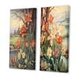 thumbnail image 3 of Designart "Retro Illustration Blooming Red Tulips III" Wildflowers Wall Art Set Of 2 - Traditional Red Wall Decor Set Of 2, 3 of 6