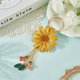 thumbnail image 3 of Llavero de cuero genuino con diseño de flor, margarita naranja, hojas florales, estilo bohemio, borlas, colgantes, llaveros de aleación, accesorios., 3 of 9
