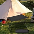 thumbnail image 4 of Mesa plegable de aleación de aluminio, muebles negros, escritorio de pie compacto y estable de tamaño pequeño, adecuado para mochileros y viajes al aire libre,Marrón,Como se describe, 4 of 4
