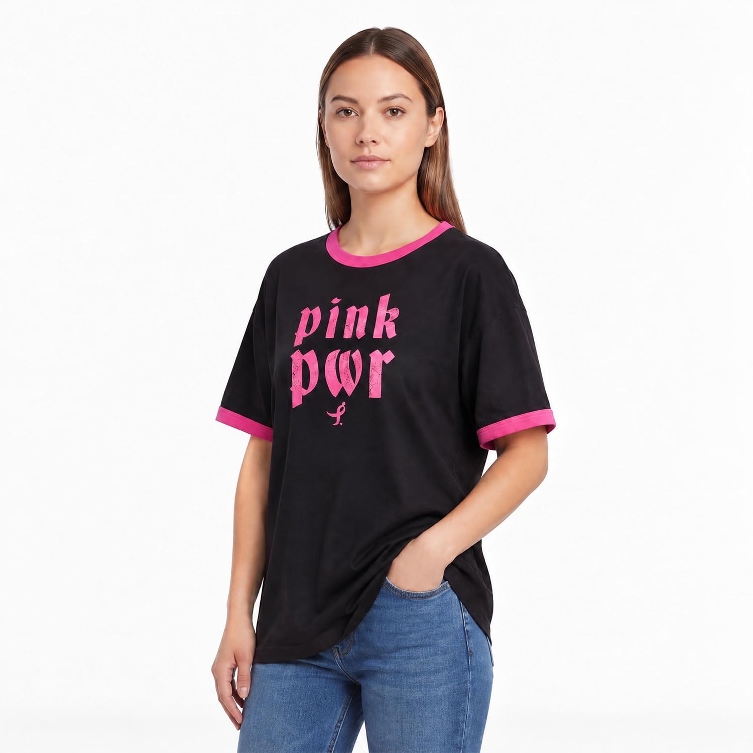 SUSAN G KOMEN MEN'S BLACKLETTER PINK MENS SGK SHORT SLEEVE TEE, BREAST CANCER AWARENESS SHIRT, SIZES XS-3XL