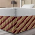 thumbnail image 1 of Khaki Bed Skirt, Geometric Grid Pattern with Tricolor Design Hexagons Rhythmic Design, Elastic Bedskirt Dust Ruffle Wrap Around for Bedding Decor, 4 Sizes, Maroon Khaki, by Ambesonne, 1 of 2