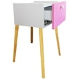 thumbnail image 3 of Cajonera Recamara Patas buro mesa MDF Moderna Rosa, 3 of 4