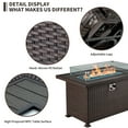 thumbnail image 3 of HOMREST Propane Fire Pit Table, 50 Inch 50,000 BTU Auto-Ignition Gas Fire Pit Table Rectangular /w Glass Wind Guard, Wood Plastic Composites Tabletop, CSA Certification Firepit for Outdoor Patio Lawn, 3 of 11