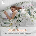 thumbnail image 4 of Purple Tulips Duvet Cover Set Full Size, Spring Floral Leaf Watercolor Botanical 4 Piece Soft Microfiber Bedding Set with 1 Duvet Cover, 1 Flat Sheet, 2 Pillowcases, 4 of 9