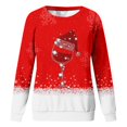thumbnail image 4 of FUZHIQ Christmas Sweatshirts for Girl Long Sleeve Red Glass Print Crewneck Sweatshirt Winter Soft Warm Pullover Top Xmas Blouses, 4 of 4