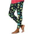 thumbnail image 3 of Lightning Prime Today BiZtdJrK St Patrick's Day Leggings for Women Butt Lift Tummy Control High Waist Sporty Yoga Pants Clover Pattern Print Tight Trousers Black S, 3 of 4