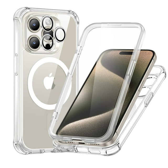 Funda de teléfono ESR para iPhone 15 Pro con funda transparente de vidrio templado