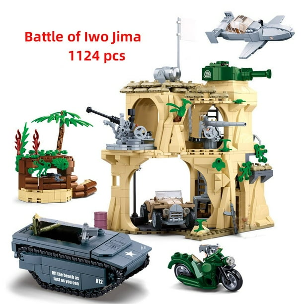 Tanque de batalla militar de los EE. UU., Sherman, Panzer, F4U-1, Corsair, modelo, bloques de construcción, WW2, vehículo del Ejército de la Guerra del Pacífico, figuras de soldado, juguete, 2023