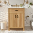 thumbnail image 2 of MODERNLUXE 24" Bathroom Vanity with Sink Combo Set,Solid Wood Frame Bathroom Storage Cabinet with 1 Flip Drawer, Adjustable Shelf & 2 Soft-Close Doors with Organizer,Natural, 2 of 11