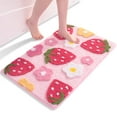 thumbnail image 1 of Alfombras de baño rosas, bonita alfombra de baño de fresa, accesorios de baño coloridos, alfombra de flores divertida, alfombra antideslizante, 18x25 pulgadas, 1 of 5