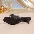 thumbnail image 5 of Wensltd Women's High Heels for Party Daily Plus Size Open Toe Heels Square Toe Comfortable Fit Everyday Stylish Black, 5 of 9
