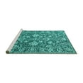 thumbnail image 2 of Ahgly Company Machine Washable Indoor Rectangle Oriental Turquoise Blue Industrial Area Rugs, 7' x 9', 2 of 4