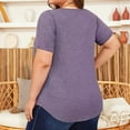 thumbnail image 3 of Plus Size Tops for Women Short Sleeve Square Neck Summer Loose Fit Tunic Top for Leggings  XL, 3 of 5