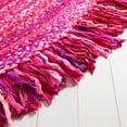 thumbnail image 3 of SAFAVIEH Braided Paisley Transitional Cotton Reversible Area Rug, Pink/Fuchsia, 6' x 9' Oval, 3 of 10