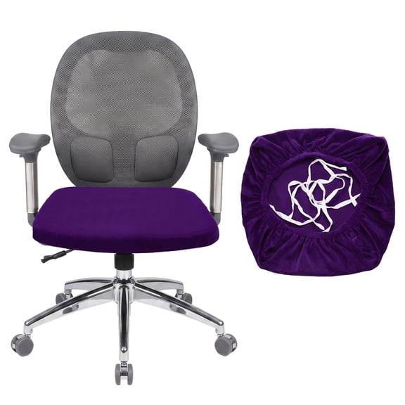 Office Chair Cover, Soft Computer Chair Seat Slipcover, L(45-48cm), Dark Purple