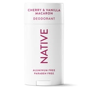 (3 pack) Native Deodorant, Aluminum Free, Cherry & Vanilla Macaron, Deodorant for Women and Men, 2.65 oz