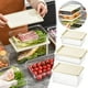 thumbnail image 1 of Recipiente hermético para almacenar alimentos - Juego de 4 piezas con tapas, organizador de plástico transparente para frutas, verduras y sobras, 1 of 4