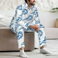 thumbnail image 5 of Mens Pajamas Set, hand drawn clouds Button Down Long Sleeve Loungewear Sleepwear Pjs sets for Men, 5 of 5