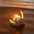 thumbnail image 4 of Skeleton Hand Candle Holder,Resin Ghost Hand Candlestick Holders,Halloween Tealight Candle Holder for Pillar Candles Led Candles,Skull Bone Candlestick for Home Bar Party Tabletop Decor, 4 of 4