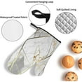 thumbnail image 4 of Oven Mitts and Pot Holders Sets of 4, White Gray Marble Kitchen Gloves for Cooking Baking Golden Line Hot Pads BBQ Potholders, 4 of 6