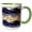 Green/White, variant on 3drose, Dark Blue and Image of Gold Mountain Range Abstract, 11oz Magic Transforming Mug