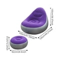 thumbnail image 3 of Klonfd Inflatable With Flocking Comfortable Adult Inflatable Vinyl Folding Recliner/air Mattress With Footstool And Air Suitable For Indoor And Outdoor Living, 3 of 6