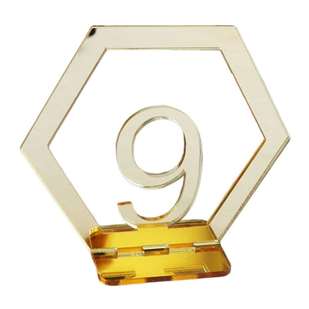 Números de de Acrílico Dorado para Base Rectangular para de Cumpleaños 9