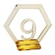 thumbnail image 1 of Números de de Acrílico Dorado para Base Rectangular para de Cumpleaños 9, 1 of 7