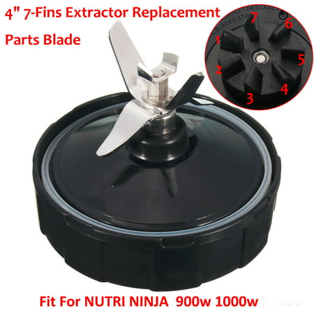 Replacement 7-Fins Extractor Blade Assembly for Nutri Ninja Blender w/Rubber Gasket Fit for 900W BL450-30, BL451-30; 1000W BL480-30, BL481-30, BL482-30, BL48