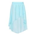 thumbnail image 2 of Raenseen Kids Girls Classic Lyrical Skirts High-Low Chiffon Ballet Dance Costume Mesh Tulle Tutu Light Blue 14, 2 of 8
