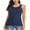 Navy blue, variant on Attraco Women's Wide Shoulder Side Drawstring Vest Sleeveless Tank Top Casual Layering Camisole