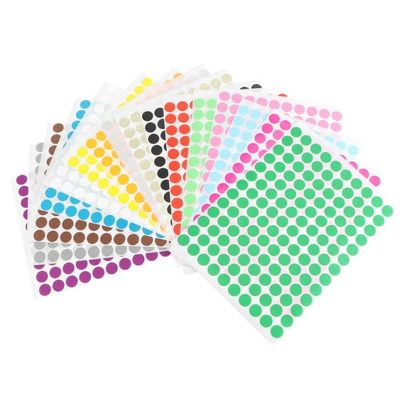 OUNONA Assorted Color Round Label Stickers for Decoration with Adhesive Easy Remove Without Residue