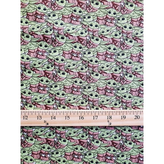 100% Cotton Fabric Disney's Baby Yoda pattern ALL OVER /45" Wide/Sold by Yard