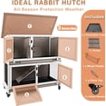 thumbnail image 5 of PETSCOSSET 36 Inch 2-Story Wooden Rabbit Hutch on Wheels with Metal Feeder, Gray, 5 of 8