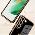 thumbnail image 2 of Compatible with Samsung Galaxy S21 FE Case Love Heart Plating Electroplate Luxury Elegant Case Camera Protector Soft TPU Protective Corner Back Cover Galaxy S21 Fe Case -Black, 2 of 10