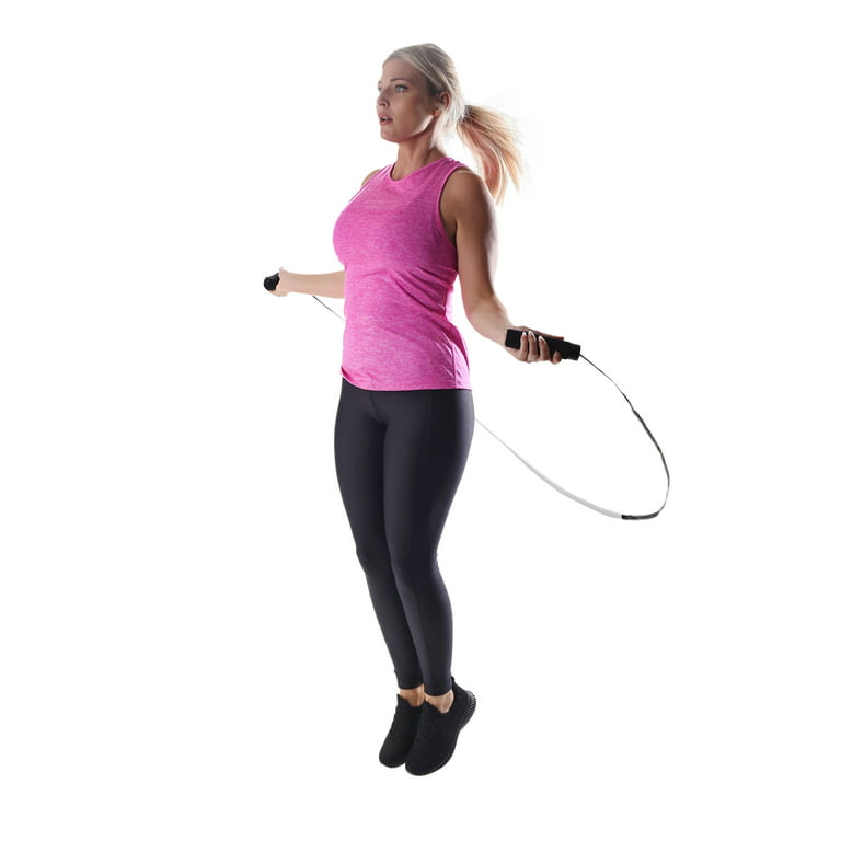 Athletic Works Adjustable Weighted Jump Rope, Adjusts up to 9' Length,  Black 
