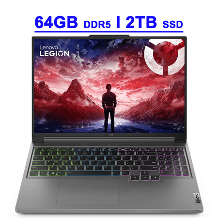 Lenovo Legion Slim 5 Premium Gaming Laptop 16" WQXGA 2560x1600 240Hz (500nits 100% sRGB G-SYNC) AMD Zen 4 8-Core Ryzen 7 8845HS 64GB DDR5 2TB SSD GeForce RTX 4070 RGB Backlit Win11