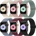 thumbnail image 1 of Chenchen 6 Pack Stretchy Nylon Strap Compatible with Apple Watch Straps 38mm 40mm 41mm 42mm 44mm 45mm 46mm 49mm, Adjustable Sport Elastic straps for iWatch Series 11/10/9/8/7/6/5/4/3/SE Ultra3 2 1, 1 of 1