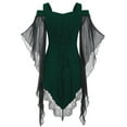thumbnail image 3 of Haitryli Women's Gothic Renaissance Tops Off Shoulder Medieval Steampunk Victorian Corset Flowy Tops Green XL, 3 of 7