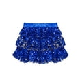 thumbnail image 4 of JanJean Kids Girls Sequins Ballet Tutu Mini Skirt Latin Jazz Dance Dress Gymnastics Costume Sparkling Royal Blue 10, 4 of 5