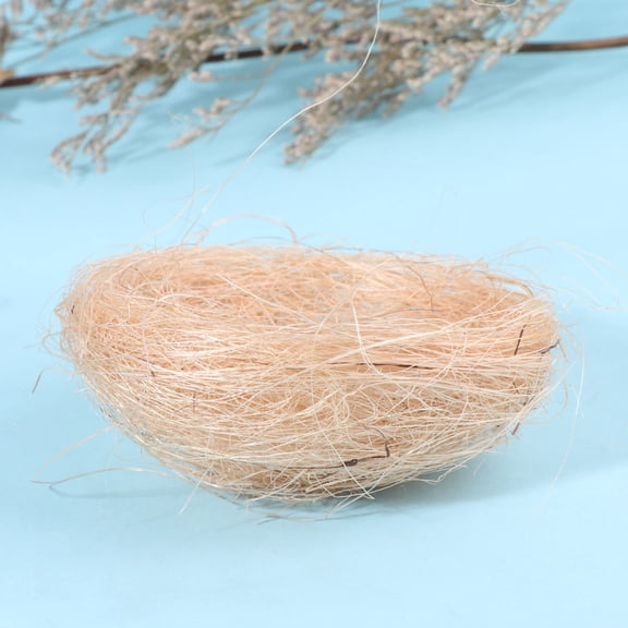 NICEXMAS 6Pcs Beige Artificial Chicken Nest Decor Made of Thread for Home Store and Office Decoration